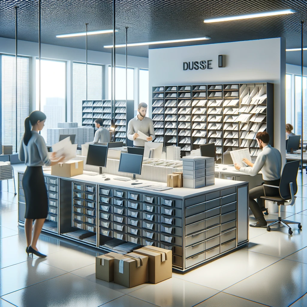Image of a busy mailroom using compatible Quadient IS200 IS240 Ink Cartridges